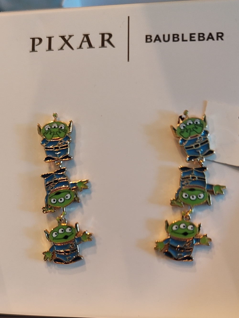 BaubleBar Pixar Kids Green Alien Triple-Drop Earrings